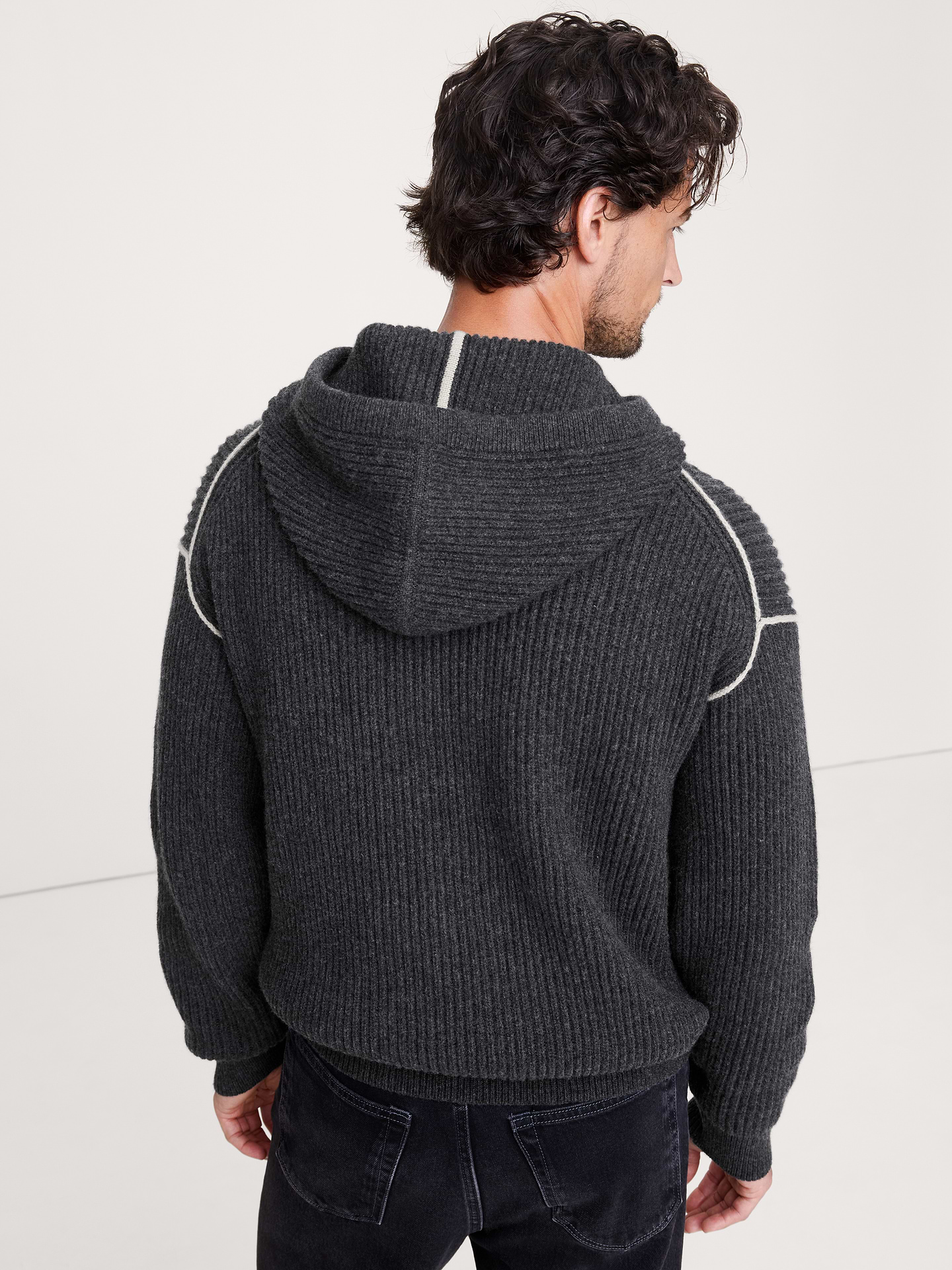 Image number 2 showing, Merino-Cotton Sweater Hoodie