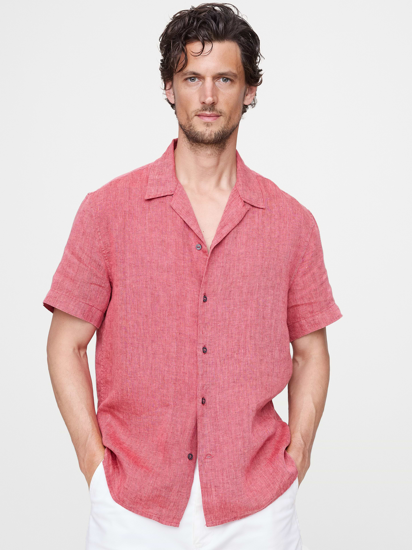 Image number 1 showing, Standard-Fit Linen Resort Shirt