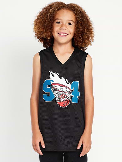 Image number 3 showing, Mesh Graphic Basketball Tank Top for Boys