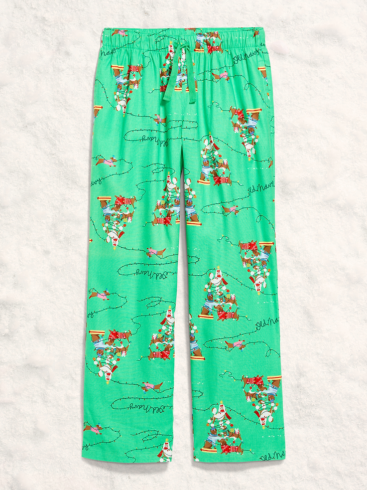 Image number 4 showing, Mid-Rise Printed Flannel Pajama Pants for Women