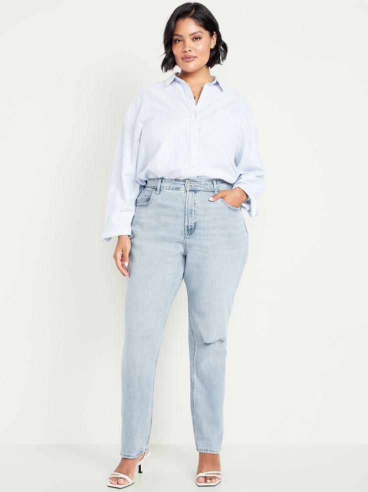 Image number 6 showing, Curvy Extra High-Waisted Straight Jeans