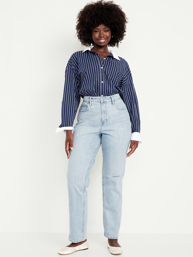 Image number 4 showing, Curvy Extra High-Waisted Straight Jeans