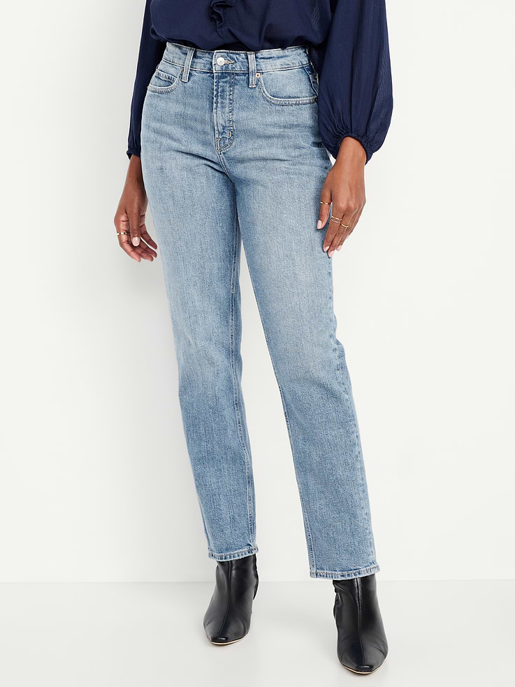 Image number 2 showing, Curvy Extra High-Waisted Straight Jeans