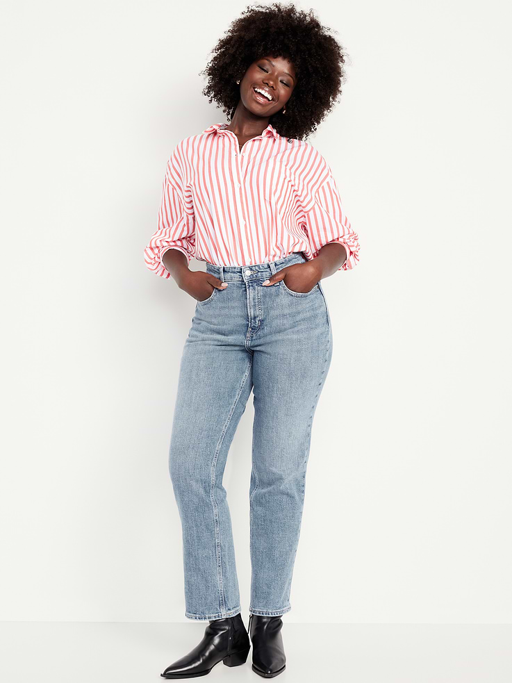 Image number 4 showing, Curvy Extra High-Waisted Straight Jeans