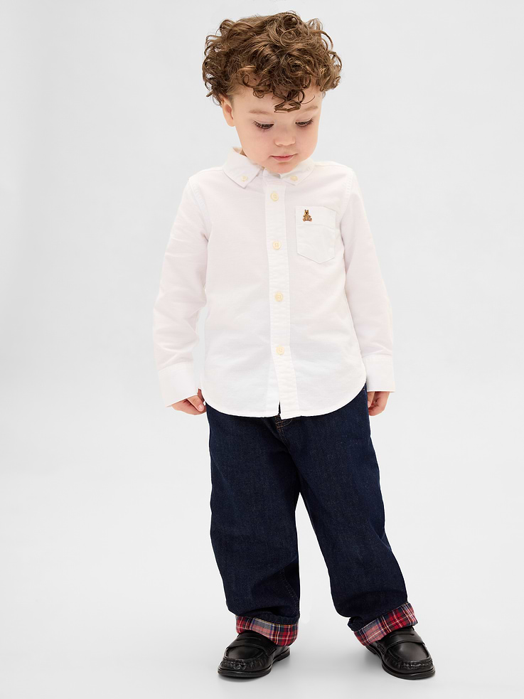 Image number 1 showing, Baby & Toddler Flannel-Lined Baggy Jeans