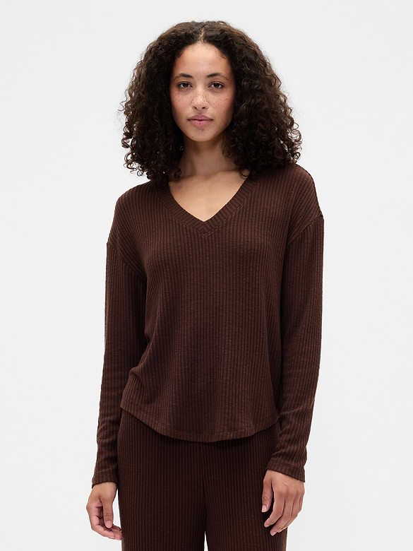 Relaxed Ribbed PJ Top