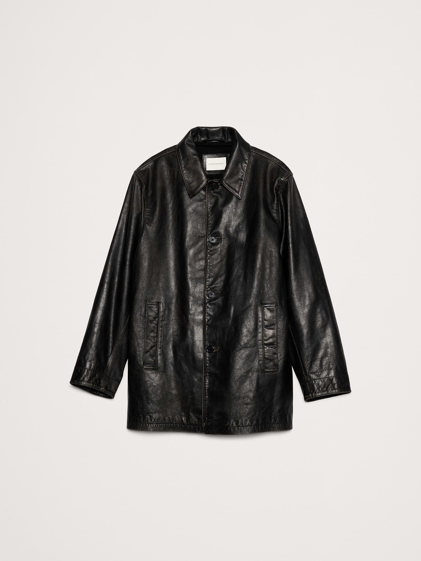 Image number 4 showing, Relaxed Leather Carcoat