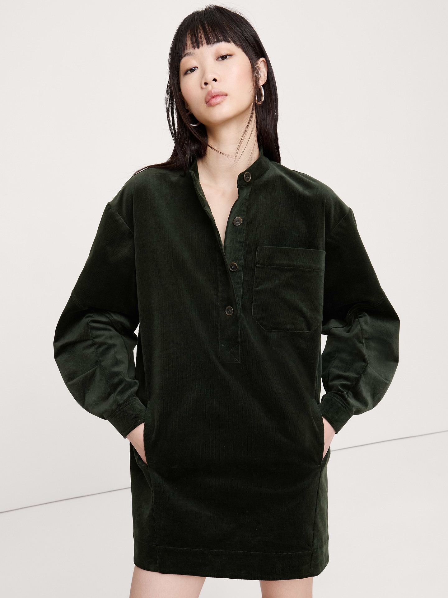Image number 1 showing, Corduroy Popover Shift Dress