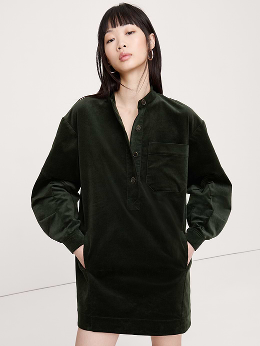 Corduroy Popover Shift Dress