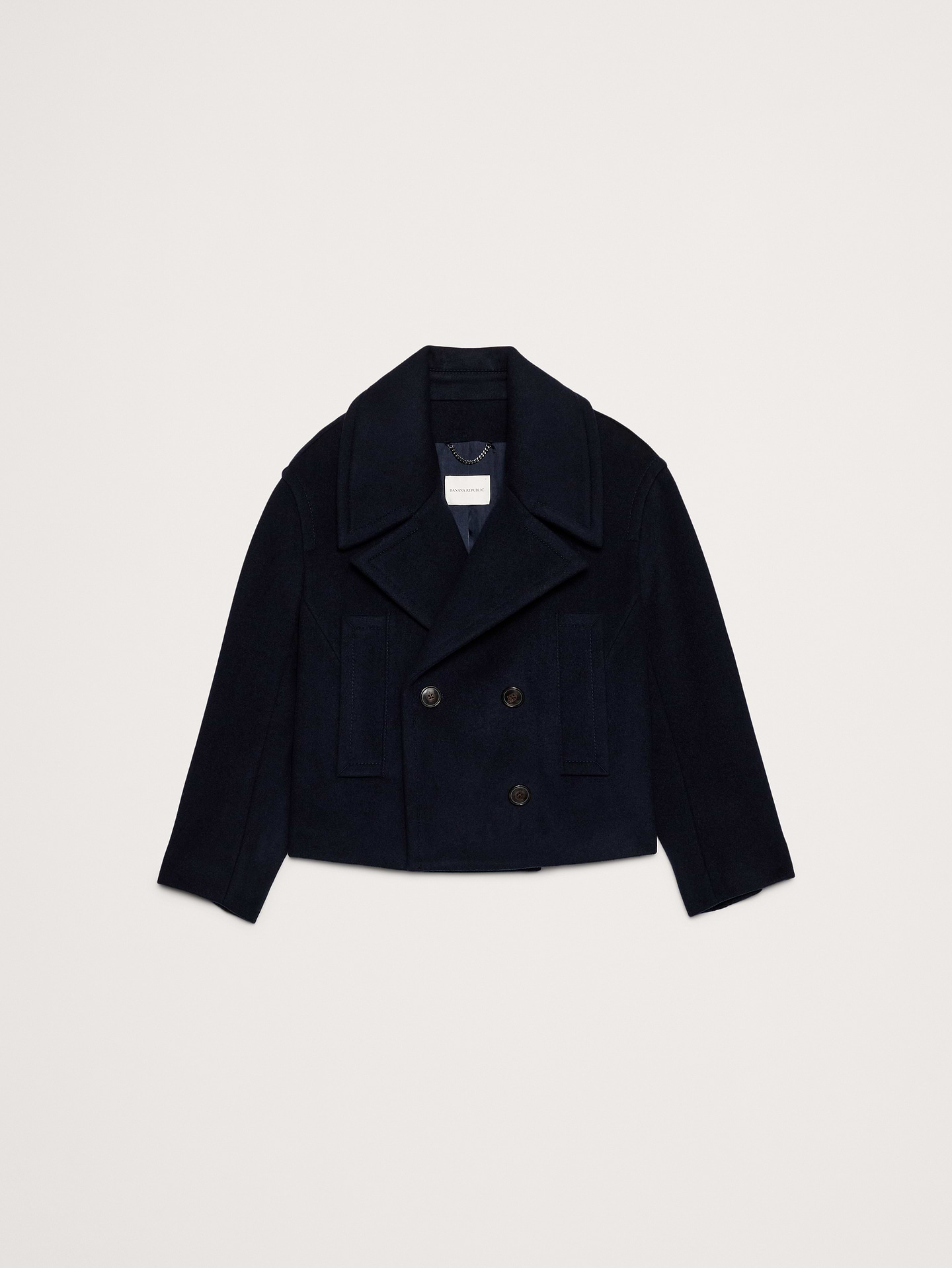 Image number 4 showing, Italian Melton Wool-Blend Peacoat