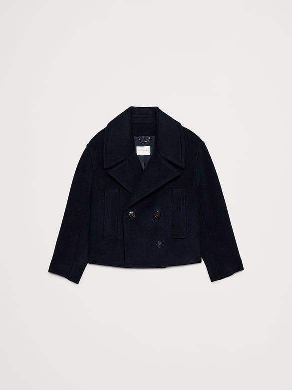 Italian Melton Wool-Blend Peacoat