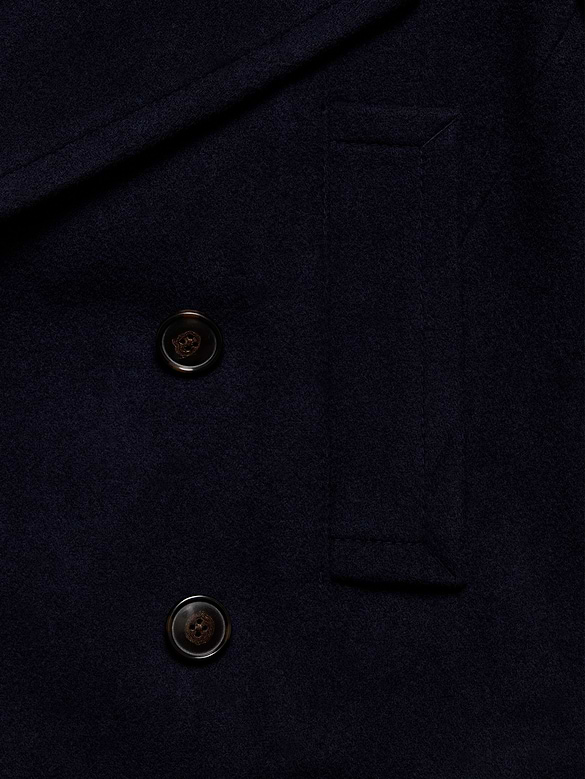 Italian Melton Wool-Blend Peacoat