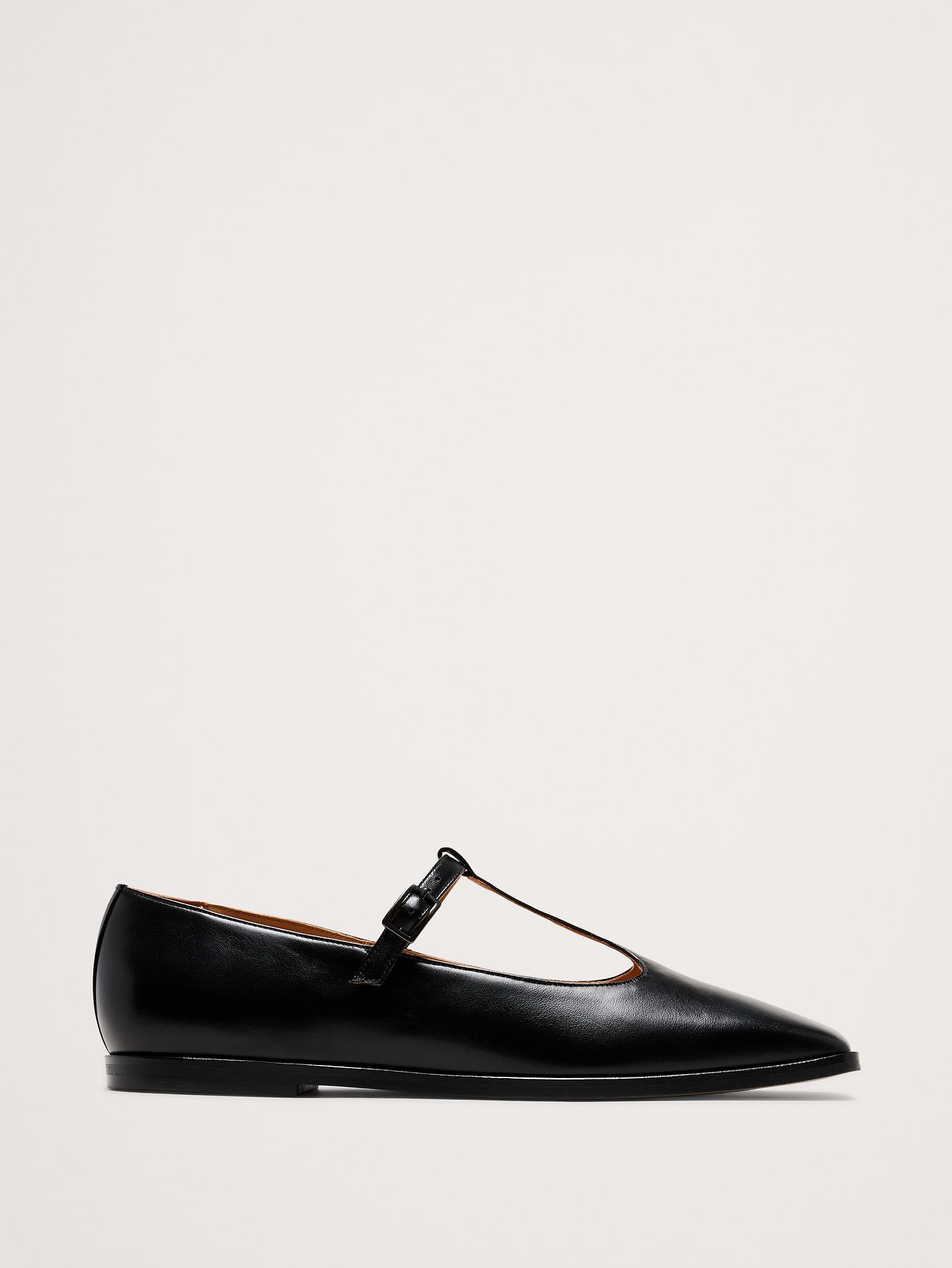 Image number 1 showing, Italian Leather Square-Toe Mary Jane Flats
