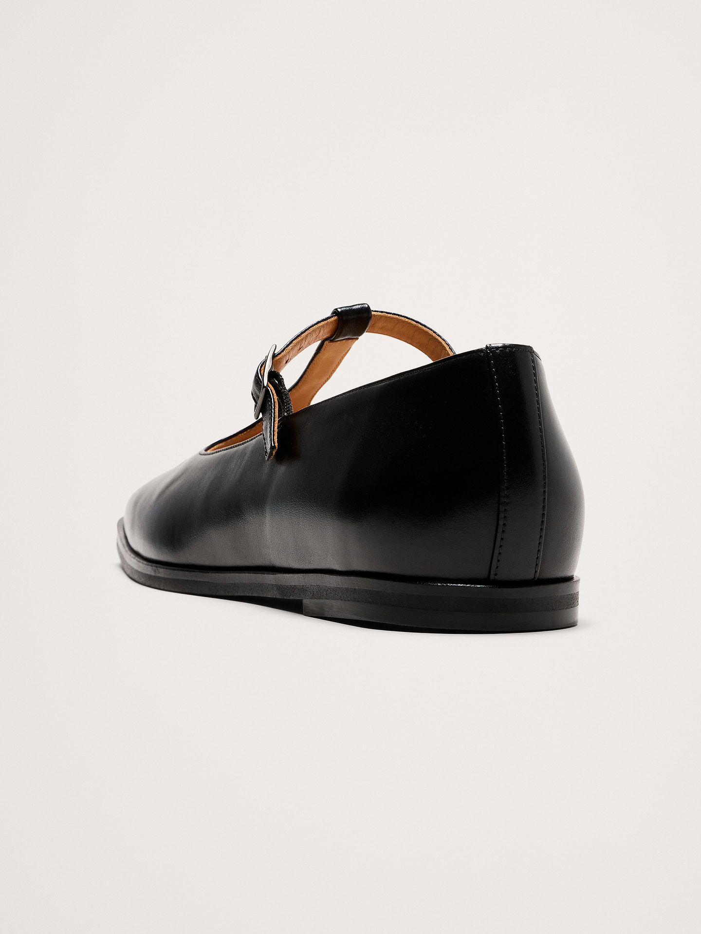 Image number 4 showing, Italian Leather Square-Toe Mary Jane Flats