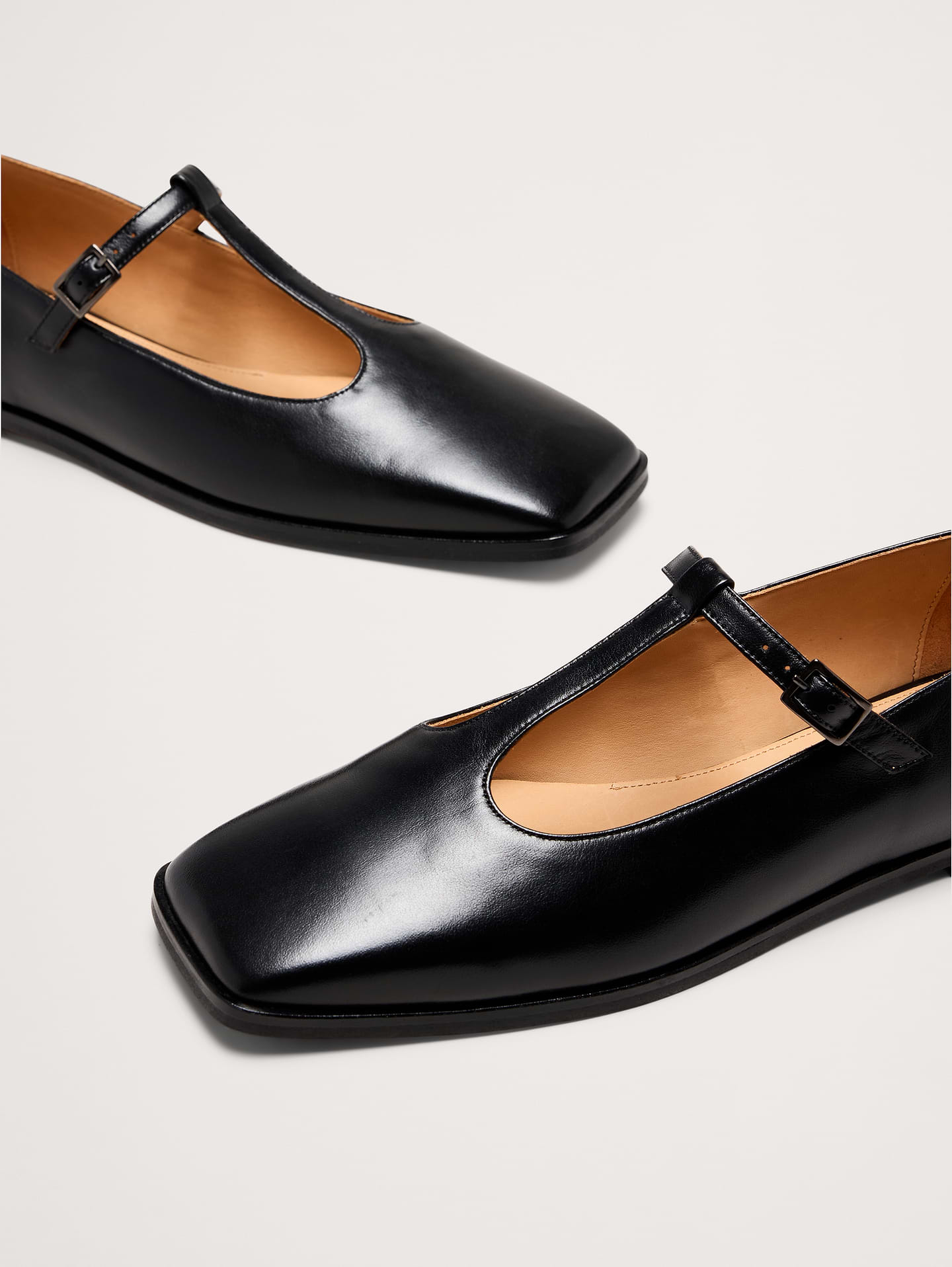 Image number 6 showing, Italian Leather Square-Toe Mary Jane Flats