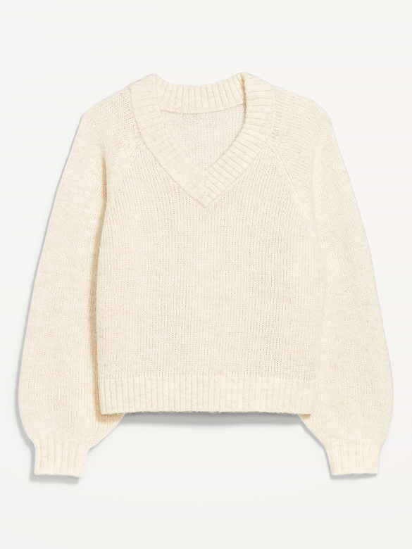 Cozy Cropped V-Neck Sweater