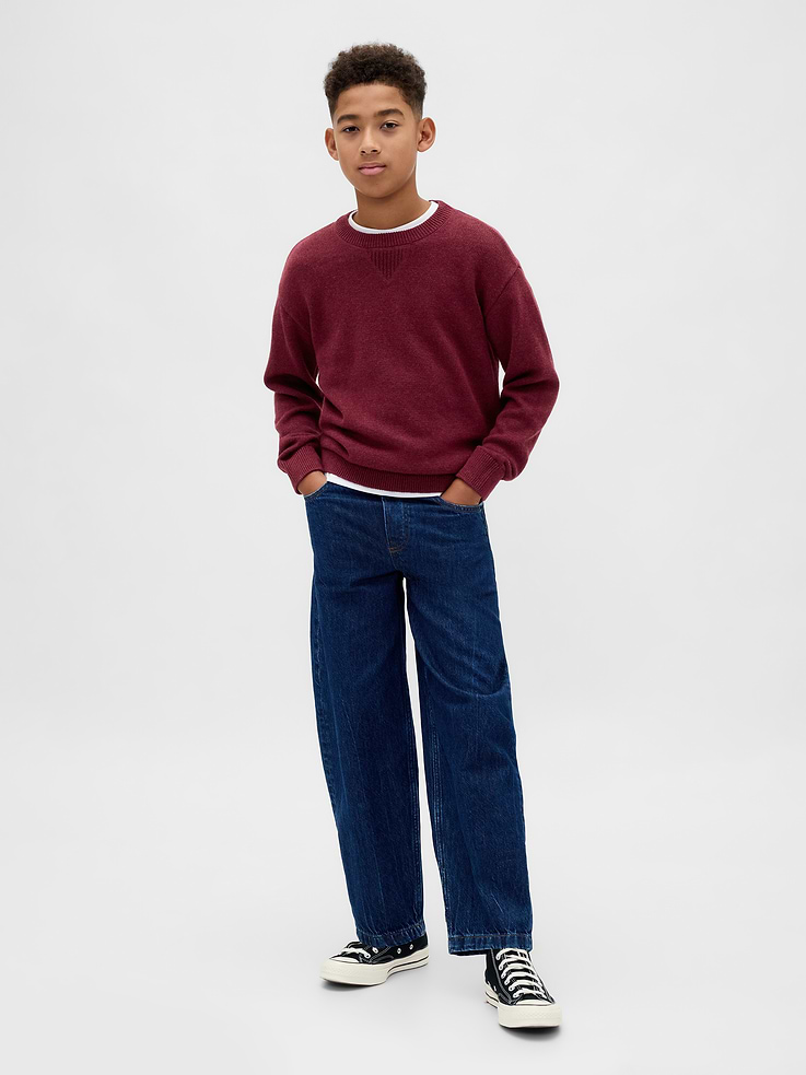 Image 4 of 5, Kids Relaxed Crewneck Sweater