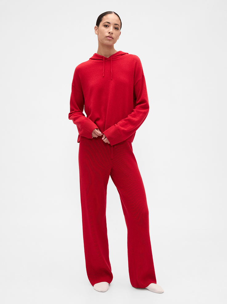 Image number 1 showing, CashSoft Relaxed Ribbed Sweater Pants