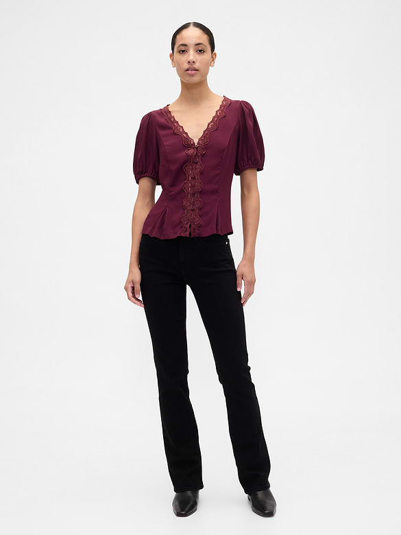 Crepe V-Neck Top