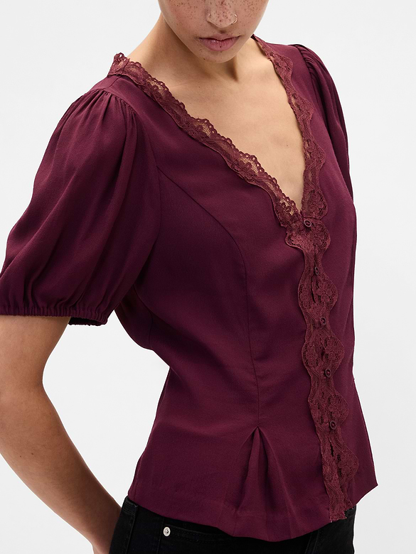 Crepe V-Neck Top