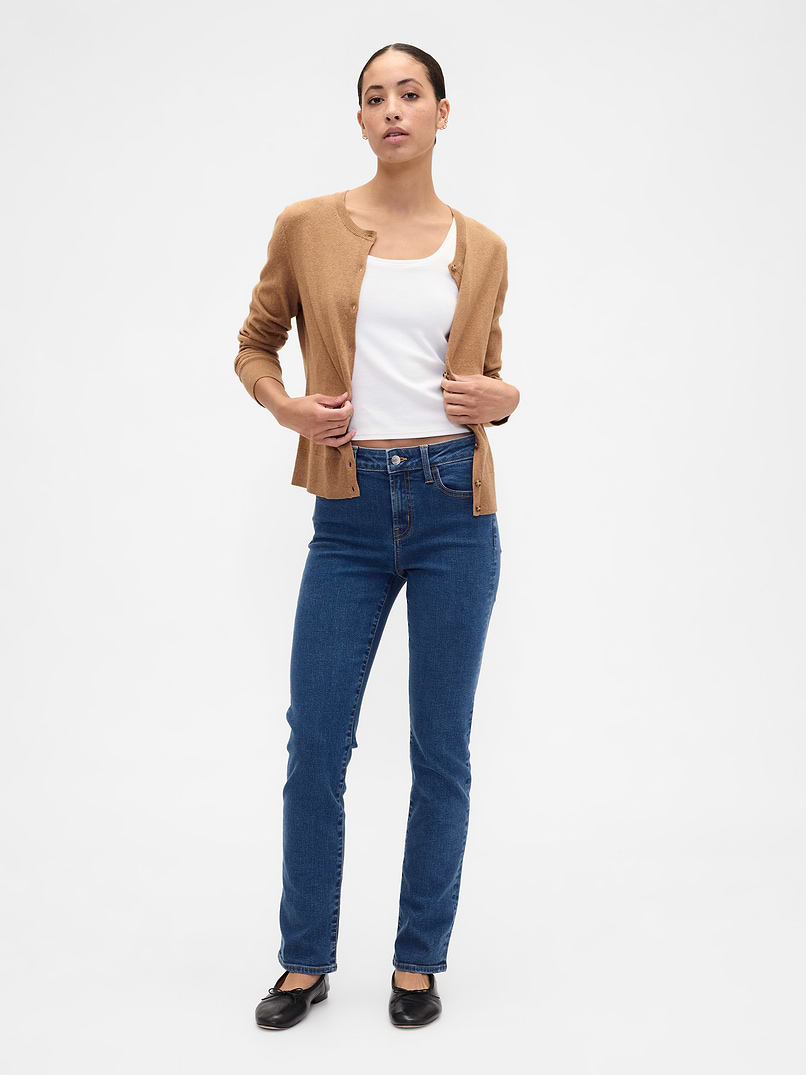 Mid Rise Classic Straight Jeans