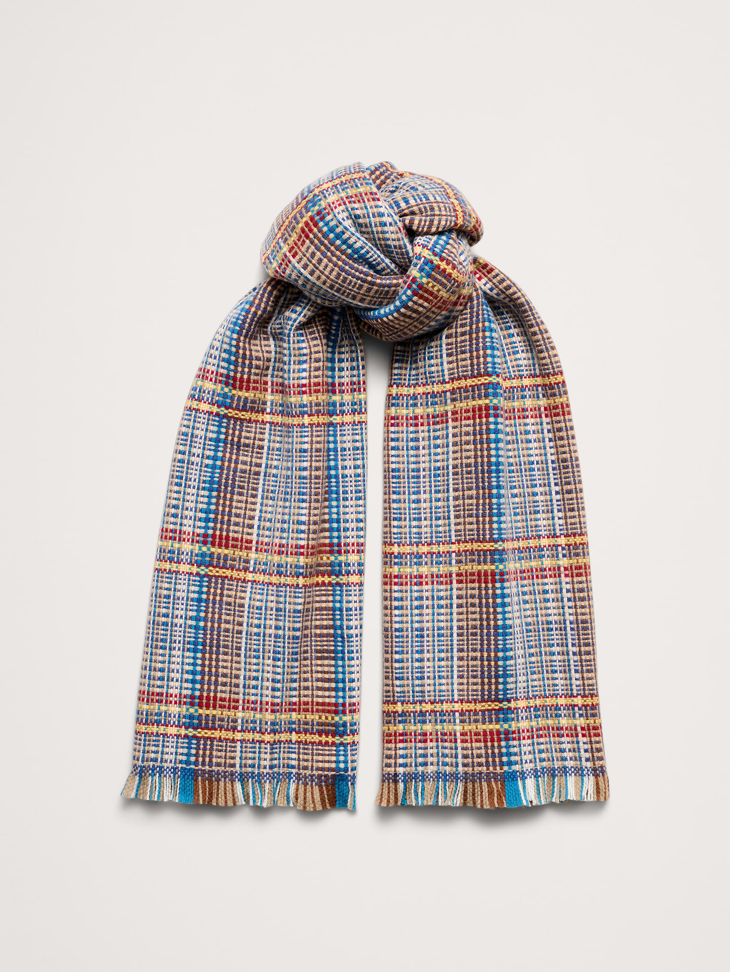 Image number 1 showing, Italian Plaid Wool-Blend Scarf