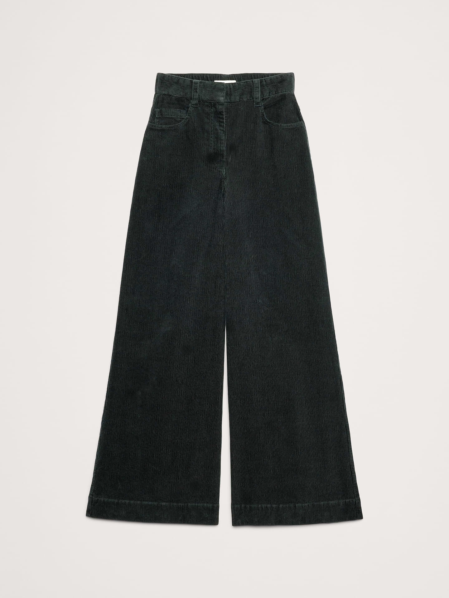 L'image numéro 5 présente Pantalon en velours côtelé à jambe large et à taille très haute