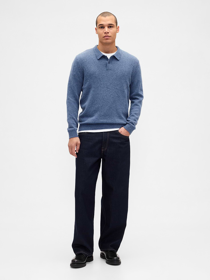 Image number 2 showing, Merino Wool-Blend Polo Sweater