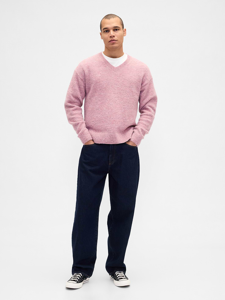 Image number 2 showing, Relaxed V-Neck Crop Sweater