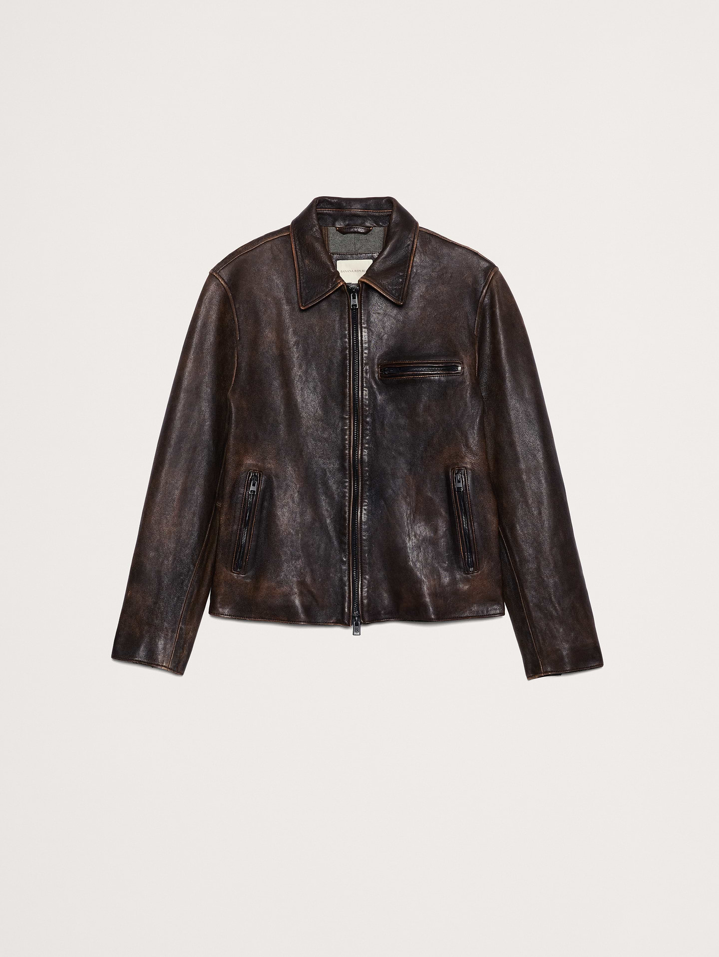 L'image numéro 7 présente Blouson en cuir rétro