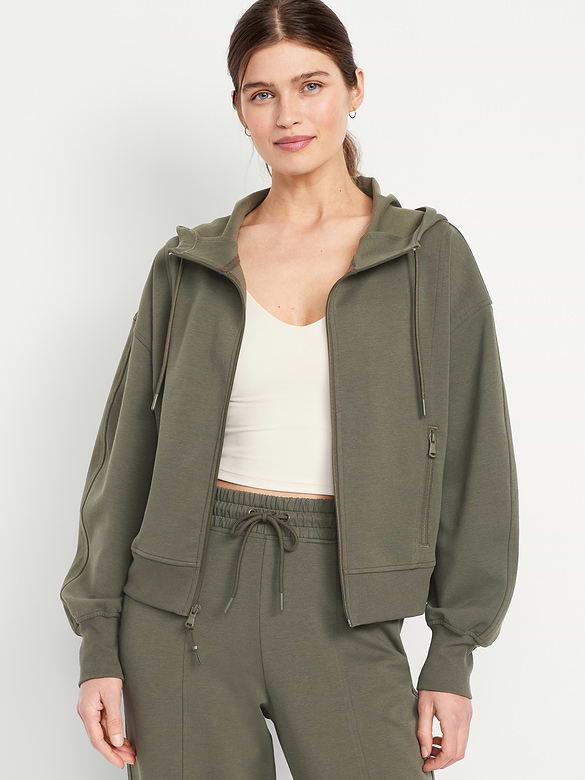 Dynamic Fleece Oversized Full-Zip Hoodie Sweatshirt