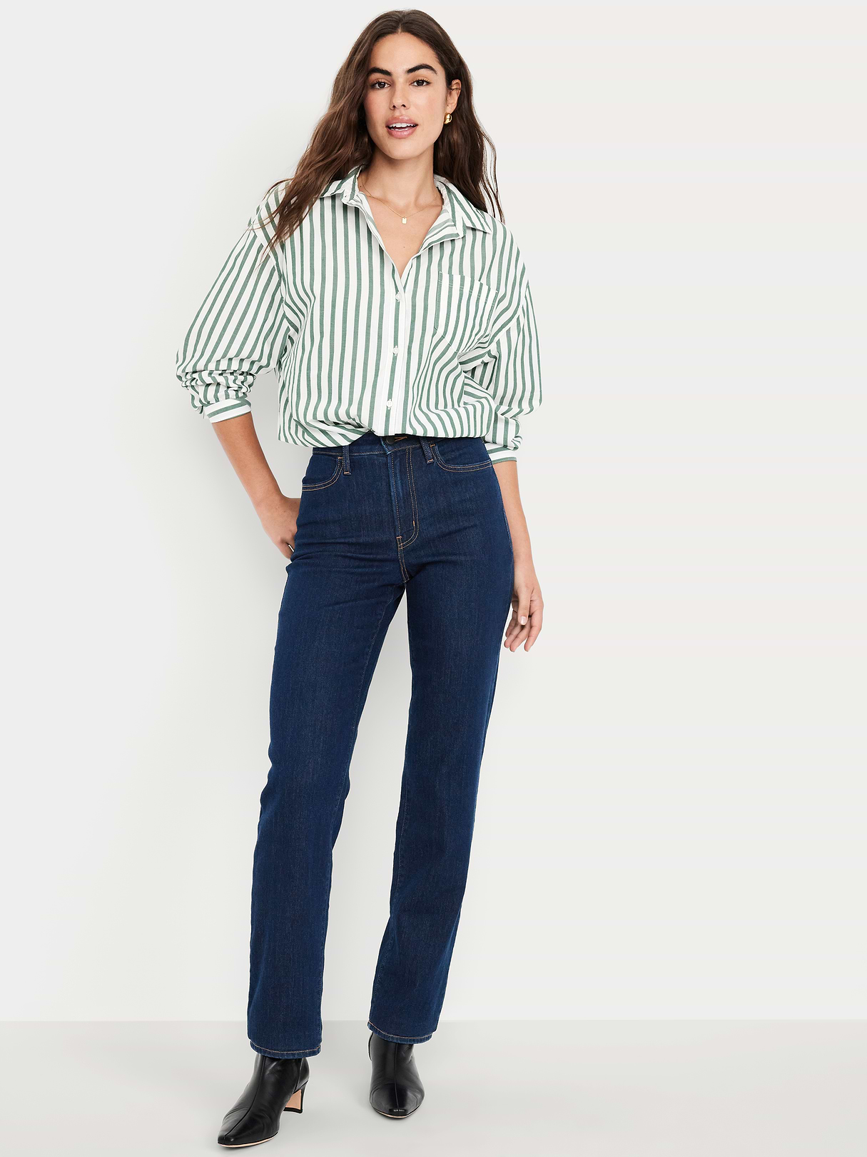 High-Waisted Wow Loose Jeans - Dark Wash by Old Navy