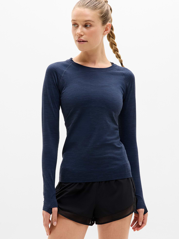 Image 1 of 6, FOR: Medium to high-impact workouts at the gym, studio, or outdoors, FEEL: Seamless construction for maximum comfort and minimal chafing, FAVE: Grippers at inner hem prevent it riding up, Product #784413