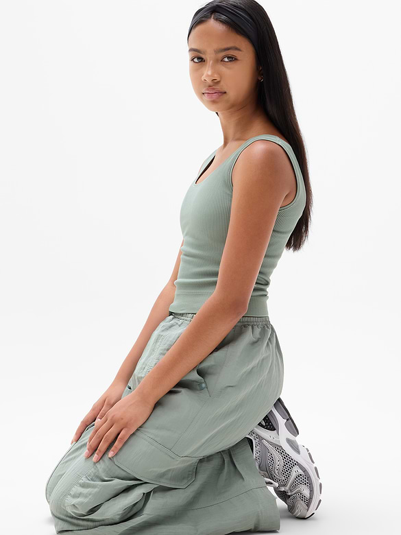 Athleta Girl Rise Above Rib Crop Tank
