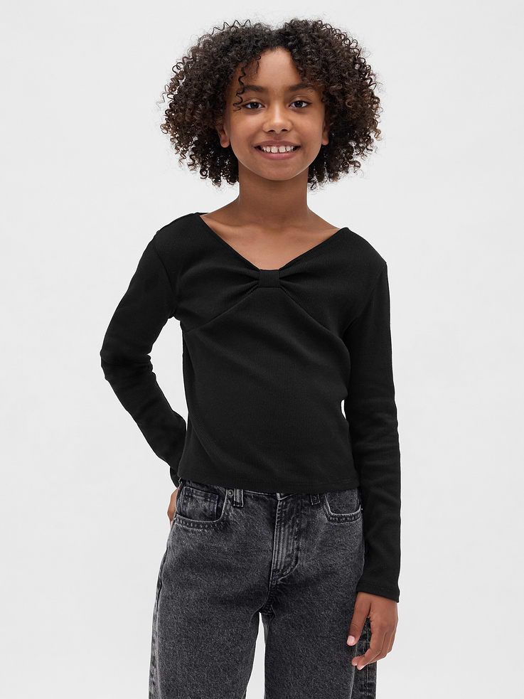Image number 1 showing, Kids Bow-Neck T-Shirt