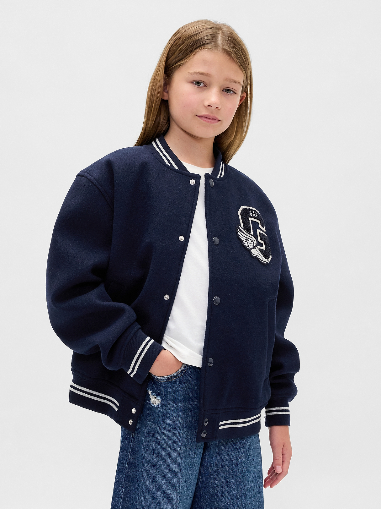 ジャケット・アウター old gap stadium varsity jacket M Kids Varsity Logo Bomber Jacket | Gap