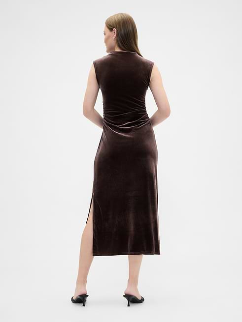 brown gap dress Ruched Velvet Mockneck Midi hippie pants Blmnix Mesh Dress Winter Silk Satin Colors:Fuschia Using recycled materials helps