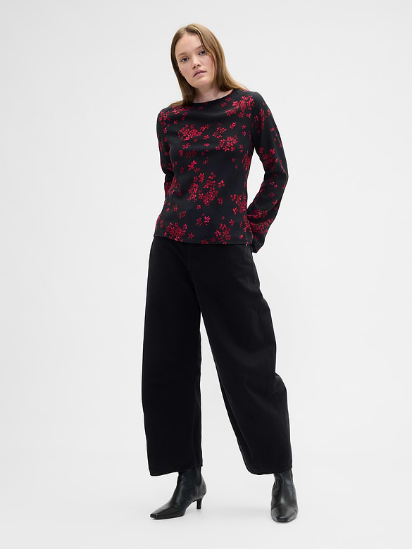 Bell Sleeve Boatneck Top