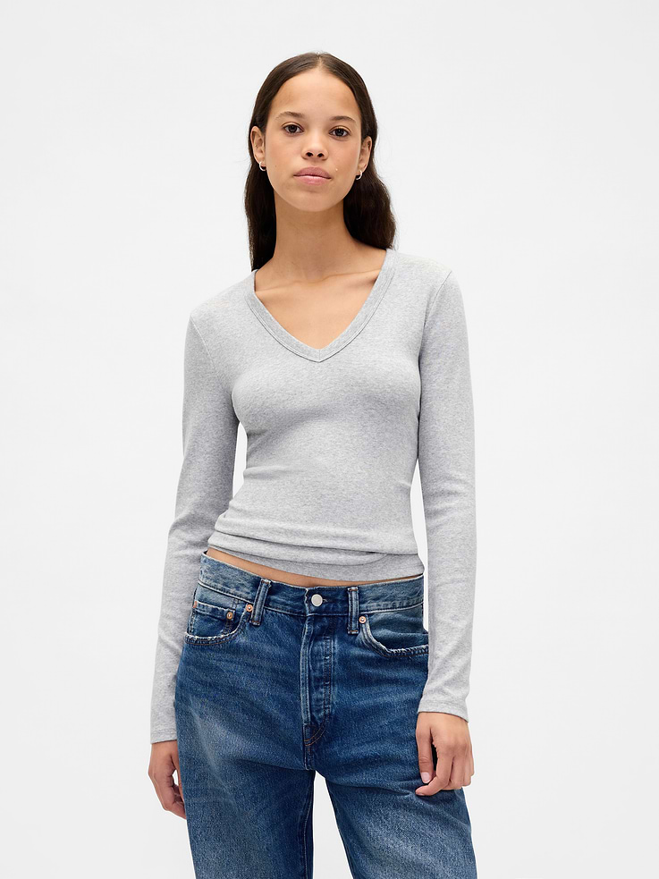 Image number 1 showing, Modern V-Neck T-Shirt