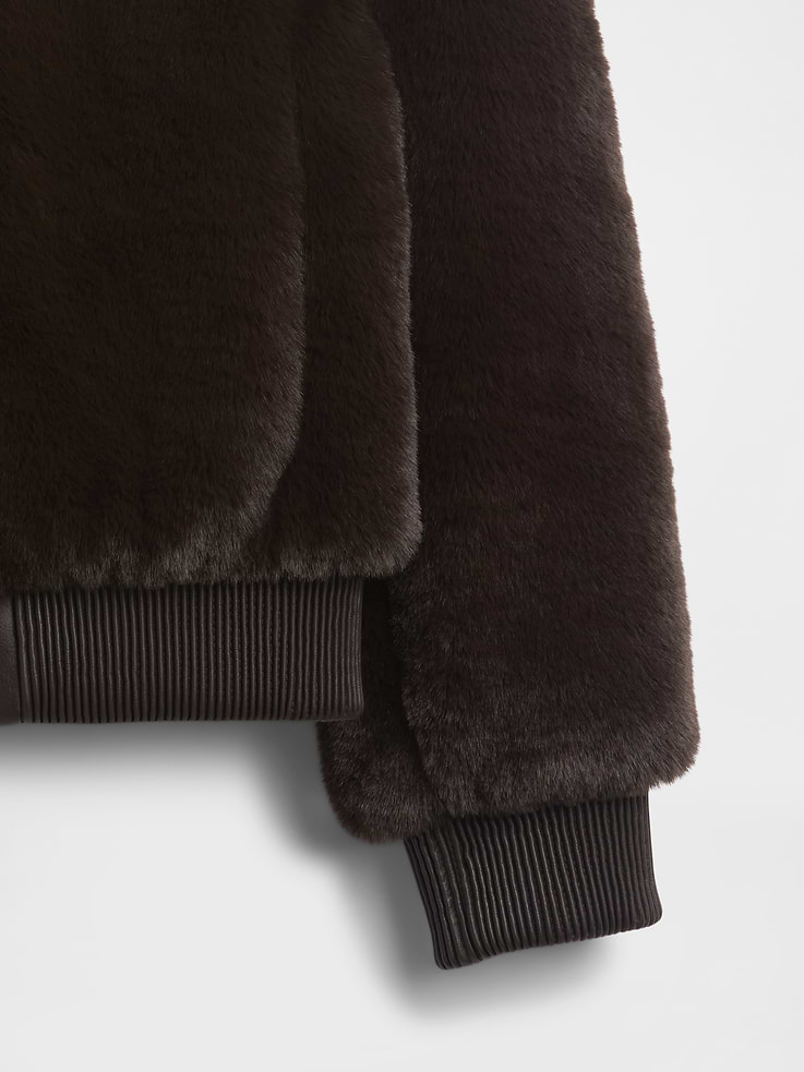 Image number 4 showing, Faux Fur Bomber Jacket