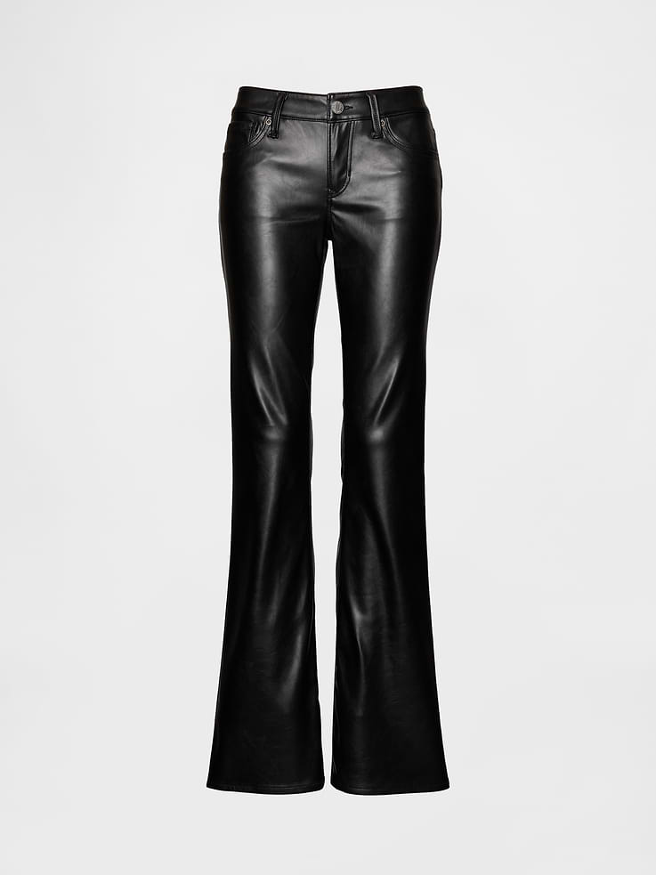 Image number 7 showing, Low Rise Recycled Vegan Leather Long & Lean Pants