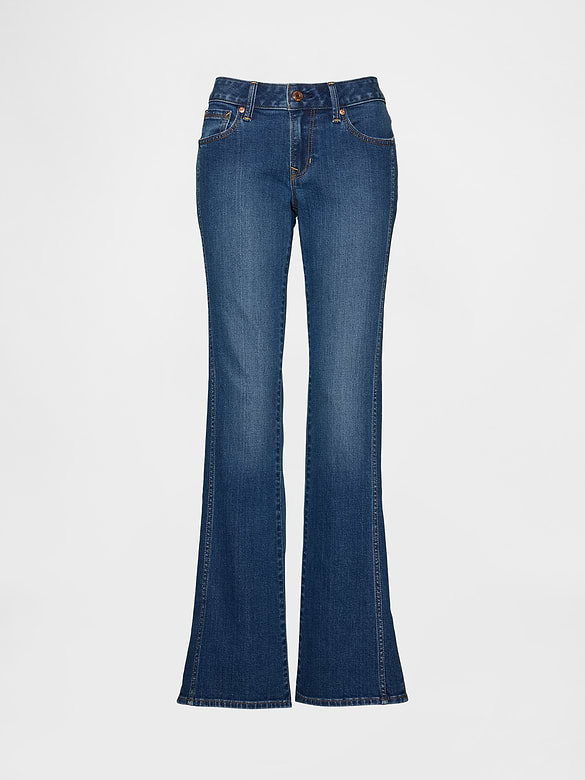 Low Rise Long & Lean Seamed Split-Hem Jeans