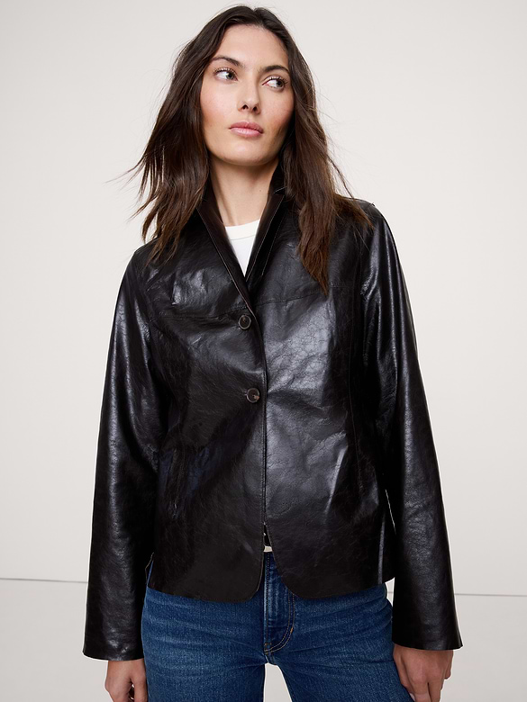 90S Leather Blazer