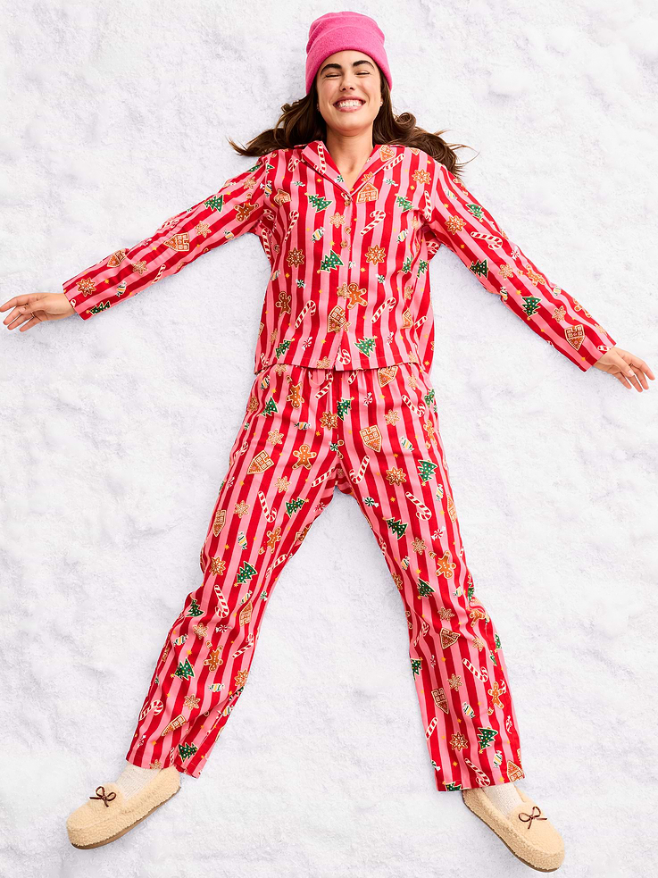 Image number 1 showing, Printed Flannel Pajama Pant Set for Women