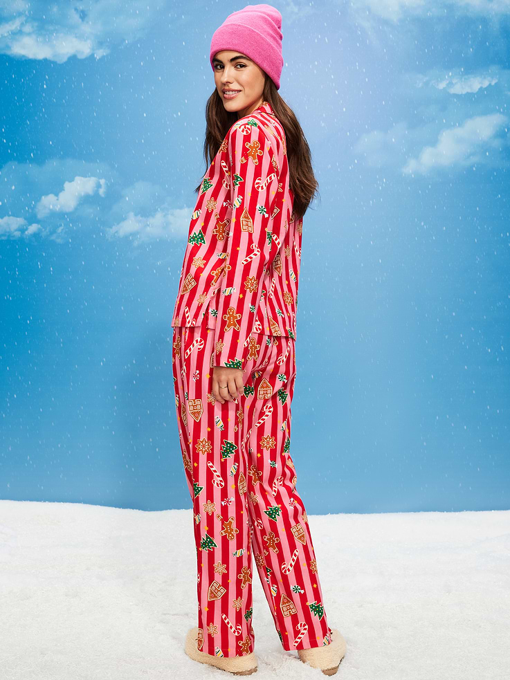 Image number 2 showing, Printed Flannel Pajama Pant Set for Women