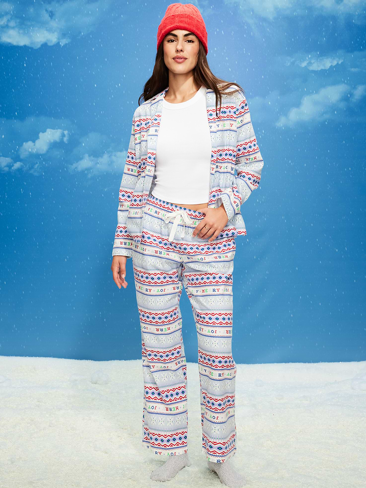 Image number 1 showing, Printed Flannel Pajama Pant Set for Women