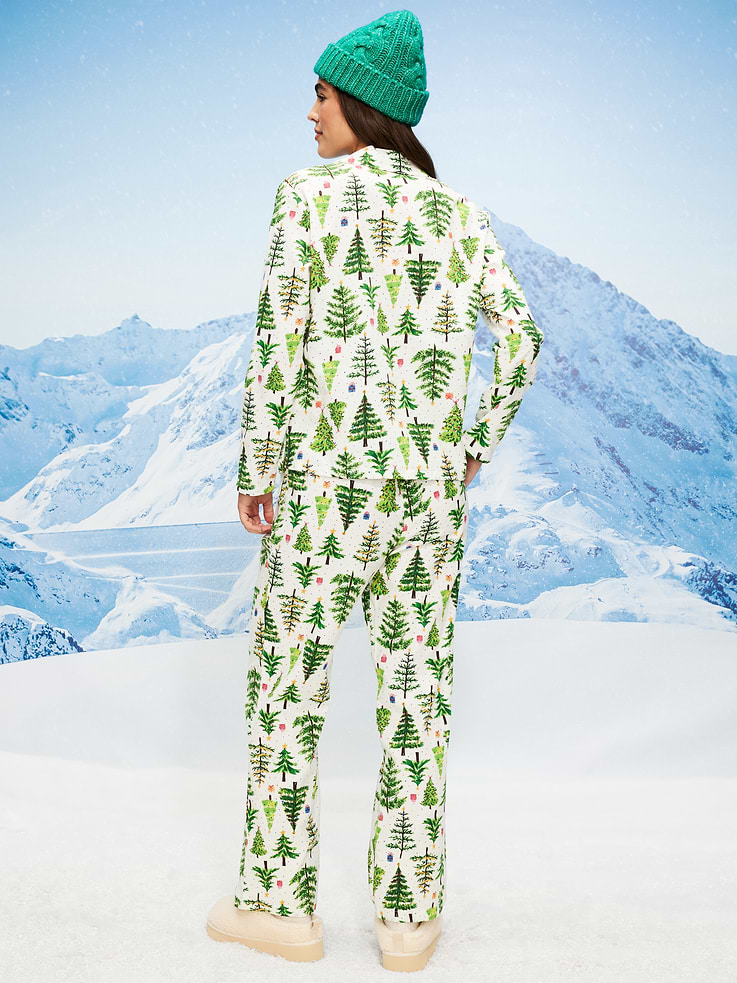 Image number 2 showing, Printed Flannel Pajama Pant Set for Women