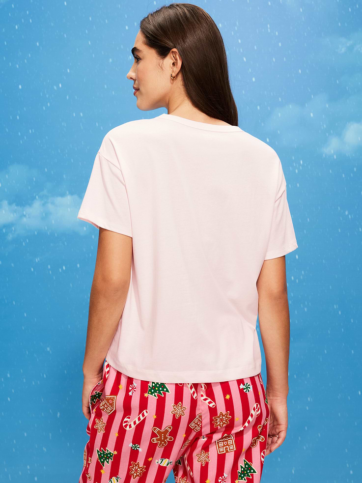 Image number 2 showing, Holiday-Graphic Crew-Neck T-Shirt for Women