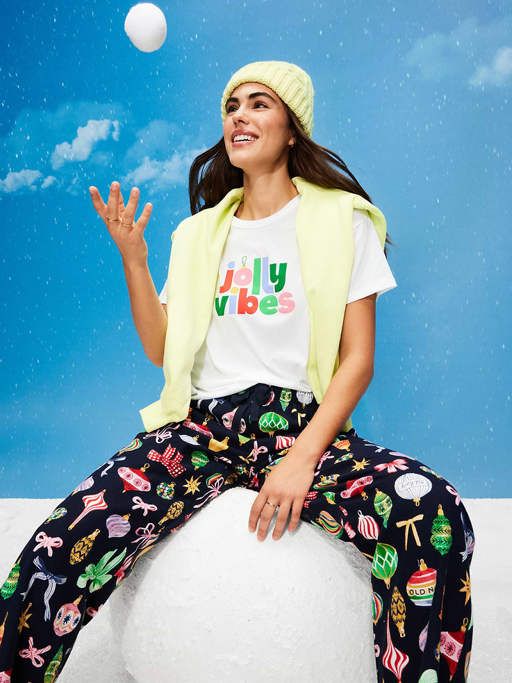 Image number 1 showing, Holiday-Graphic Crew-Neck T-Shirt for Women