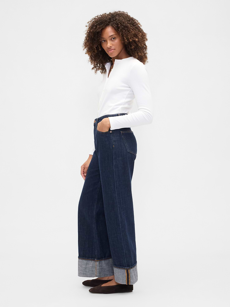Image 3 of 7, High Rise Wide-Leg Jeans